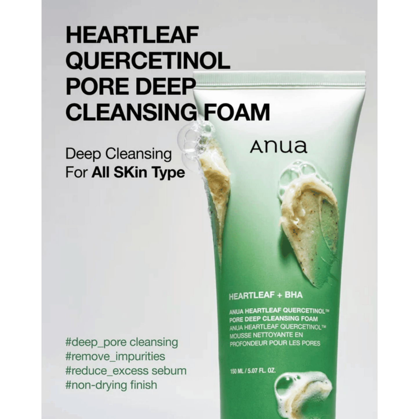 Anua Heartleaf Quercetinol Pore Deep Cleansing Foam