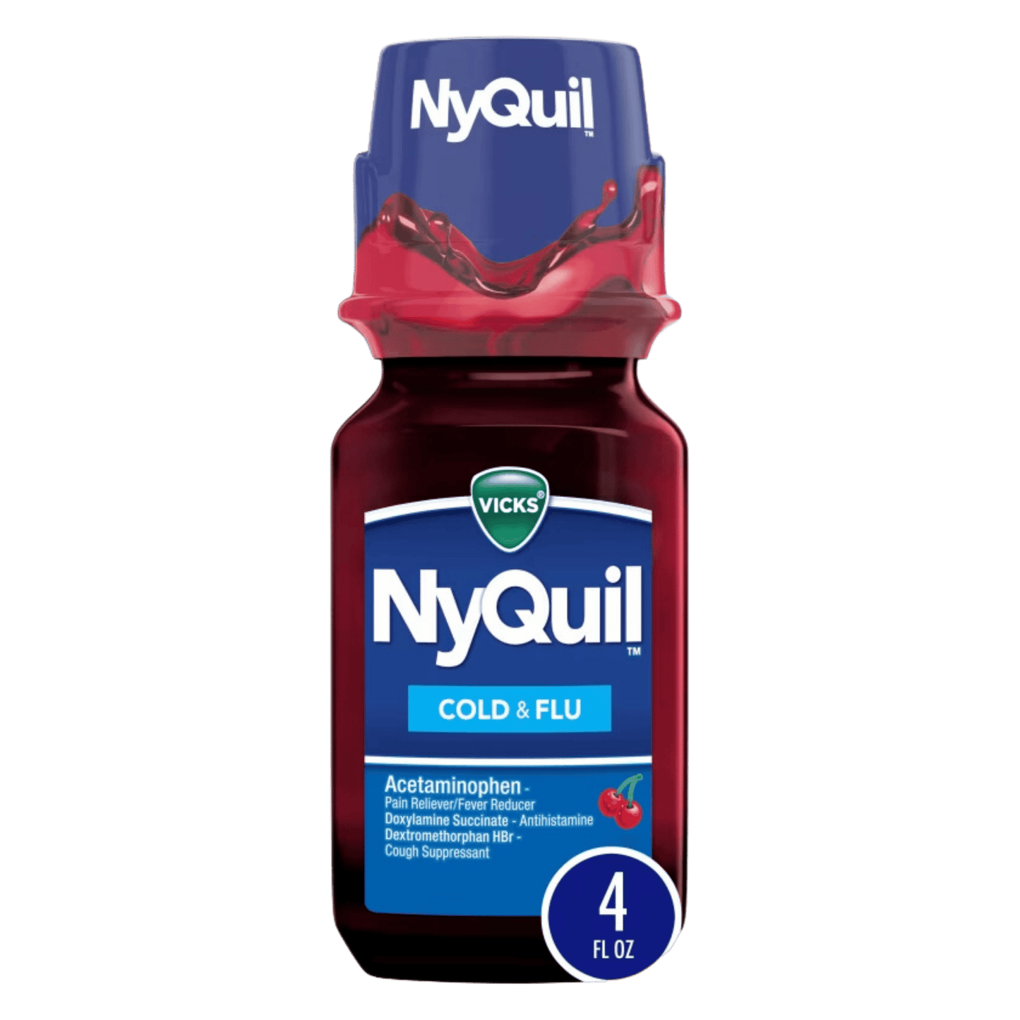 Buy Onine In Pakistan NyQuil™ Cough Cold & Flu Night-time Relief Liquid Cherry Flavour (118 ml)