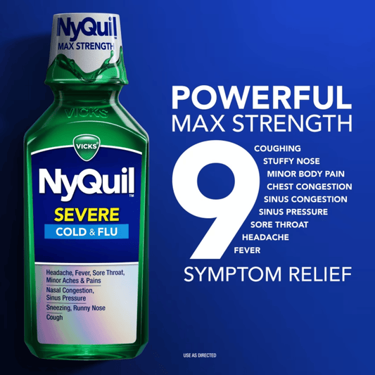Buy NyQuil SEVERE Cough Cold & Flu Relief Liquid 236 ml in Pakistan - Fast-Acting