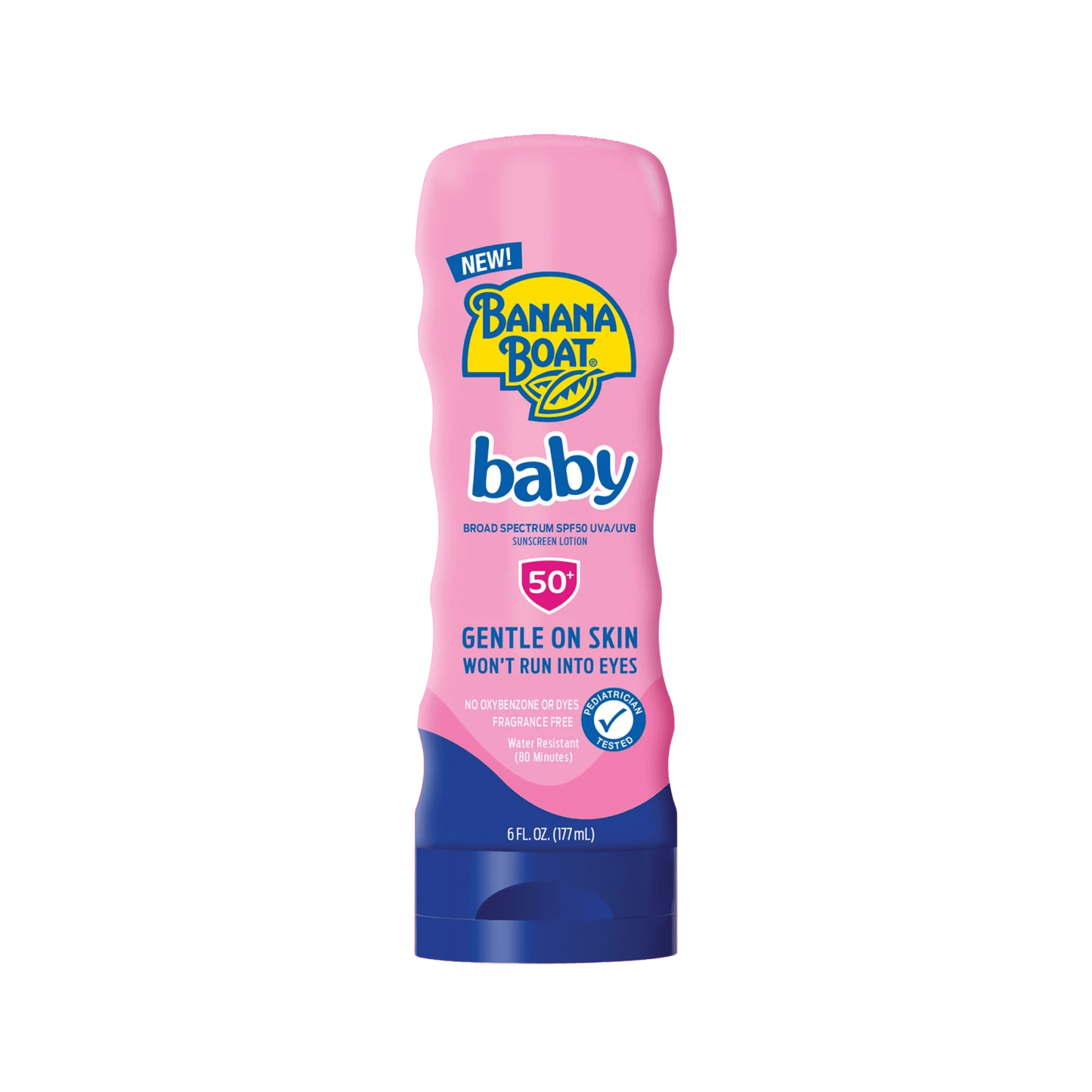 Banana Boat Baby Lotion SPF 50+ (177ml) – Gentle sunscreen lotion specially formulated for babies’ delicate skin, offering broad-spectrum UVA/UVB protection with a tear-free, hypoallergenic formula – Available at Skinstash.pk