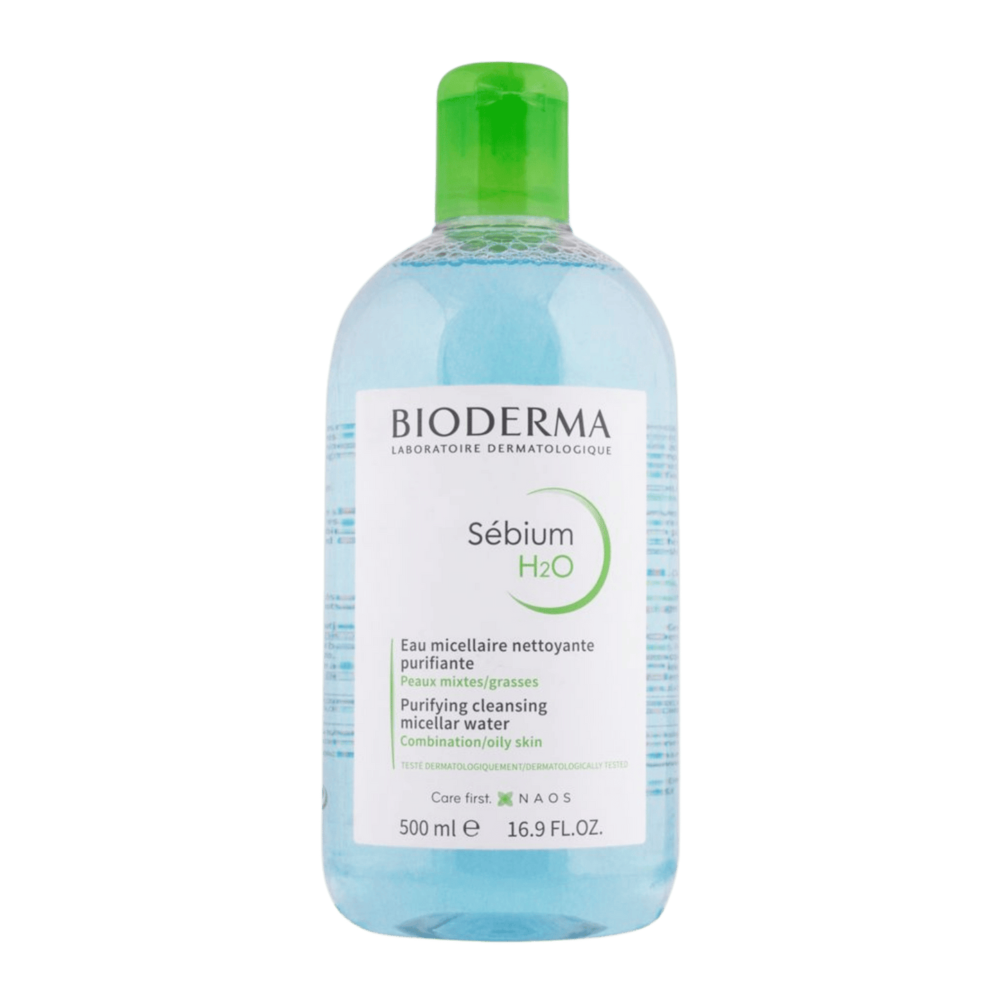 Bioderma Sébium H2O Purifying Micellar Water 500ml for oily and acne-prone skin – available at Skinstash.pk
