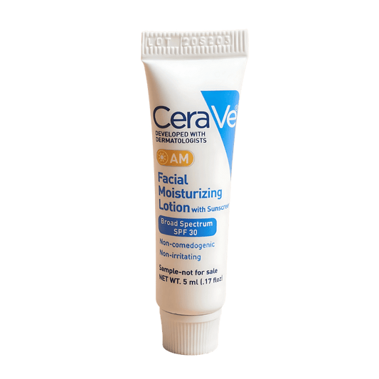 CeraVe AM Facial Moisturizing Lotion SPF 30 (5ml) – daily moisturizer with SPF for hydration and sun protection, ideal for normal to dry skin at Skinstash.pk