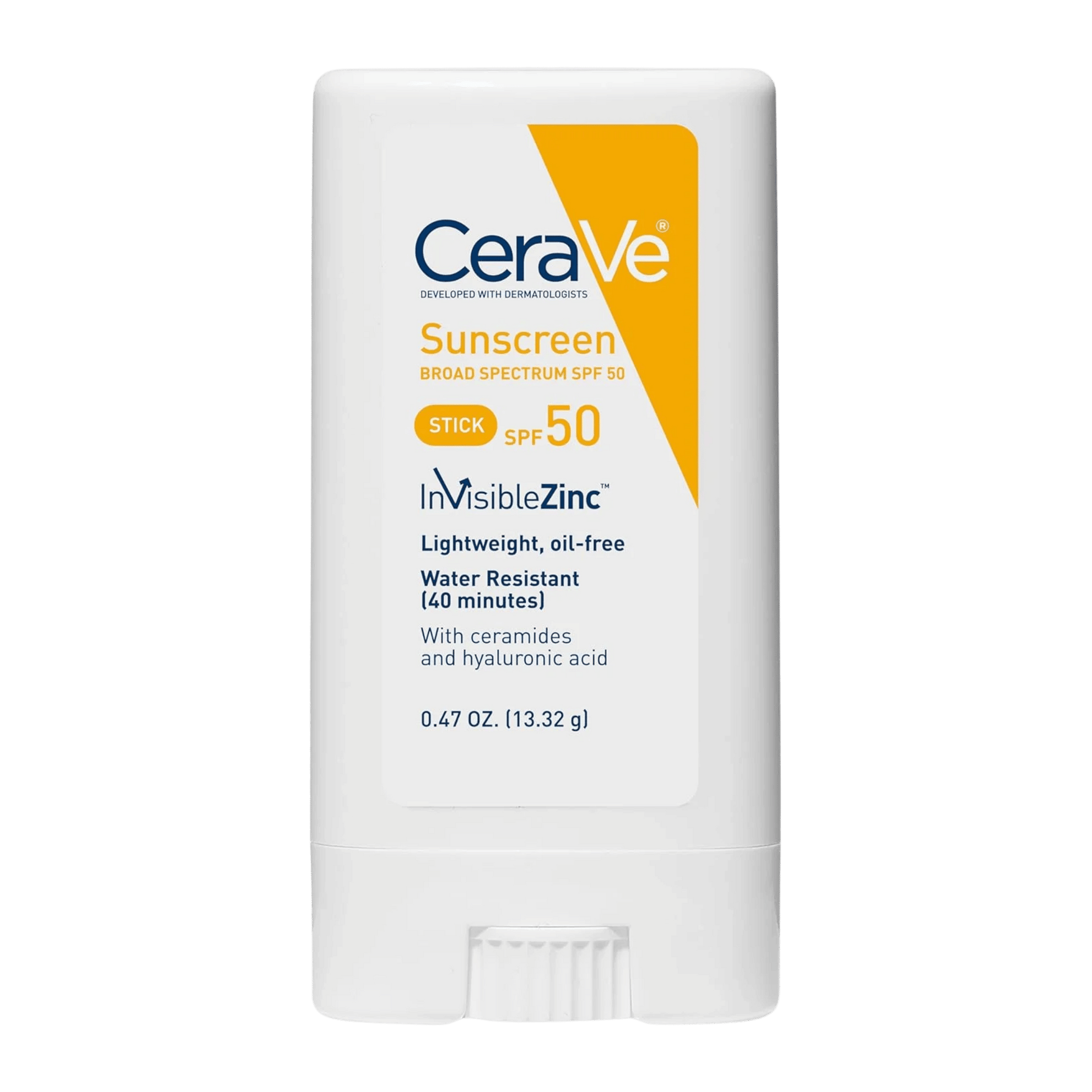 CeraVe Mineral Sunscreen Stick SPF 50 (13.32g) – Broad-spectrum mineral sunscreen stick with ceramides and zinc oxide for daily protection and hydration – Available at SkinStash.pk