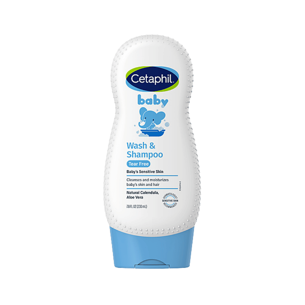 Cetaphil Baby Wash & Shampoo Tear-Free (230ml) – Gentle 2-in-1 formula for baby's sensitive skin and hair with soothing calendula – Skinstash.pk