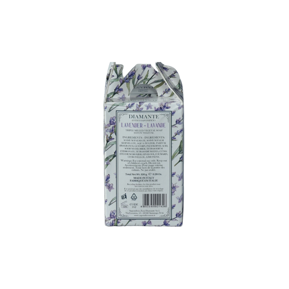 Diamante Lavender Based Round Individually Wrapped Vegetable Soaps available at skinstash