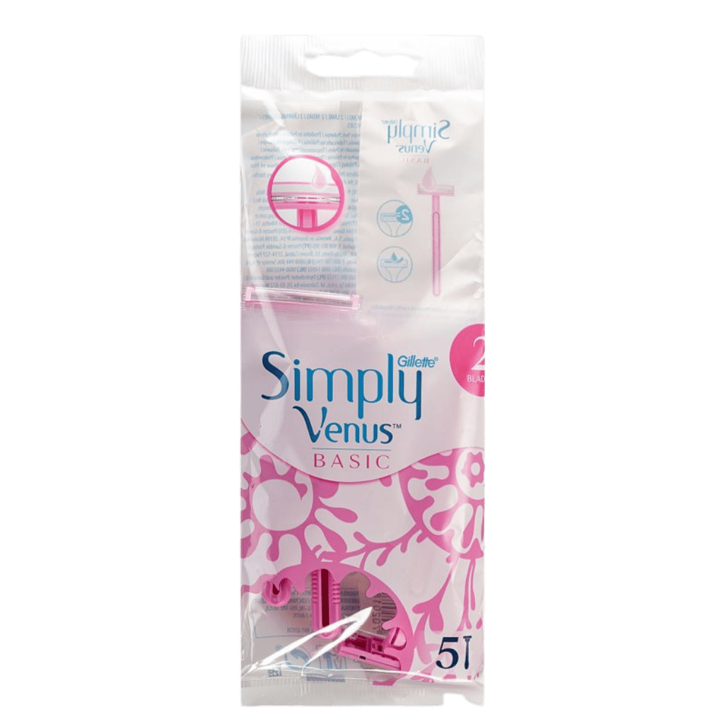 Gillette Simply Venus Basic Disposable Razors 5 Pcs available at skinstash.pk