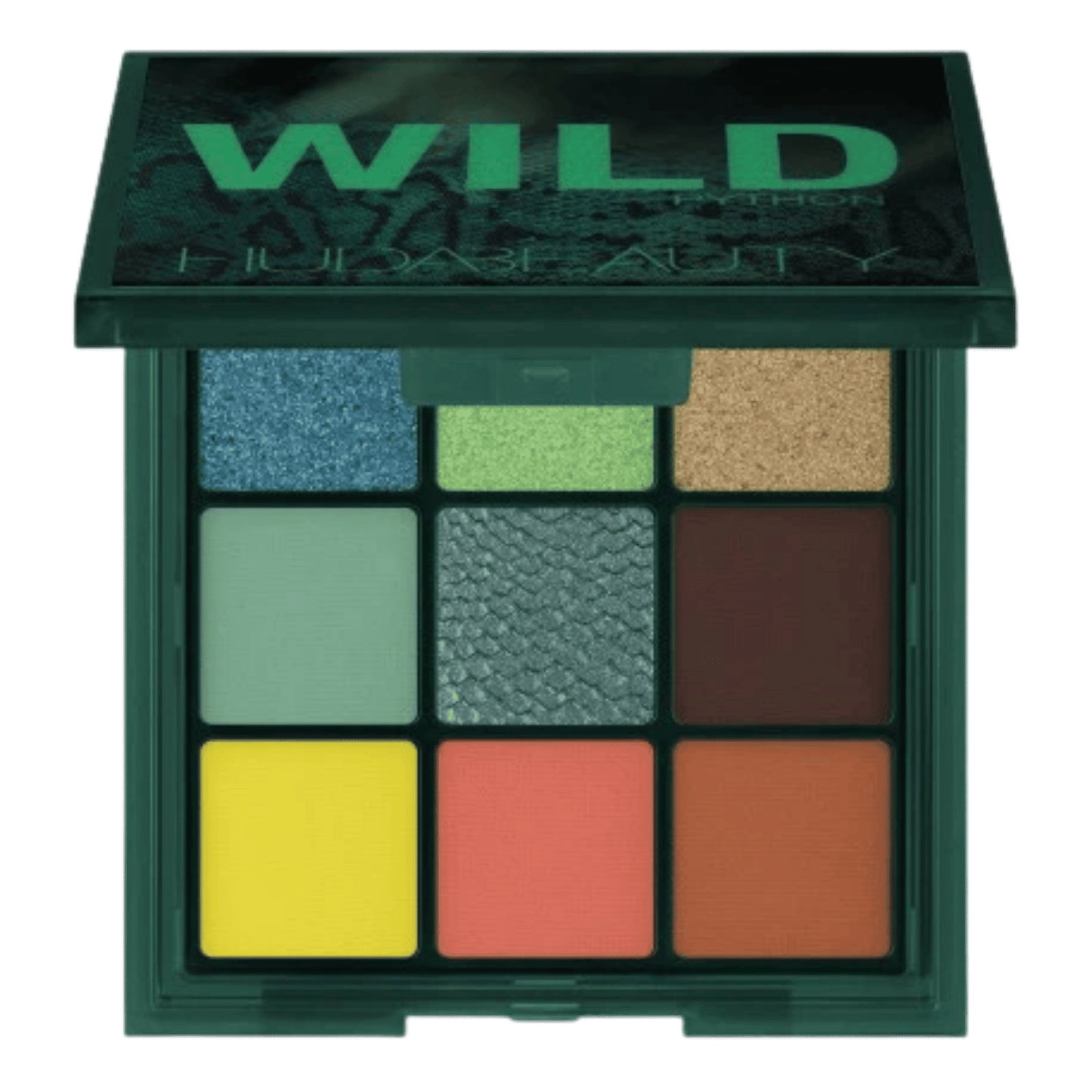 Huda Beauty Wild Python Eyeshadow Palette (7.5g) – Bold, exotic eyeshadow palette with vibrant shades for stunning eye looks – Shop original Huda Beauty makeup at Skinstash.pk