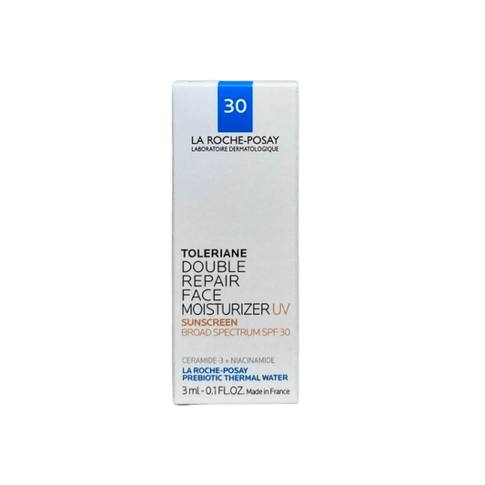 La Roche-Posay Toleriane Double Repair SPF 30 3ml β lightweight daily moisturizer with UV protection and prebiotic thermal water at Skinstash.pk