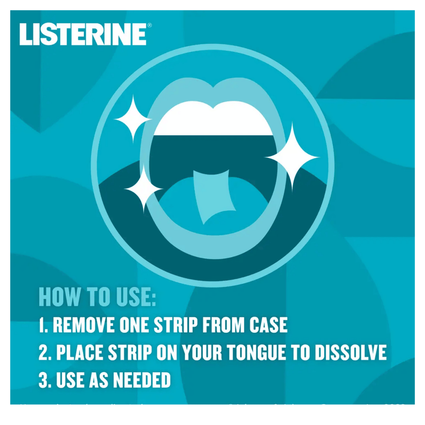 LISTERINE product packaging with usage instructions