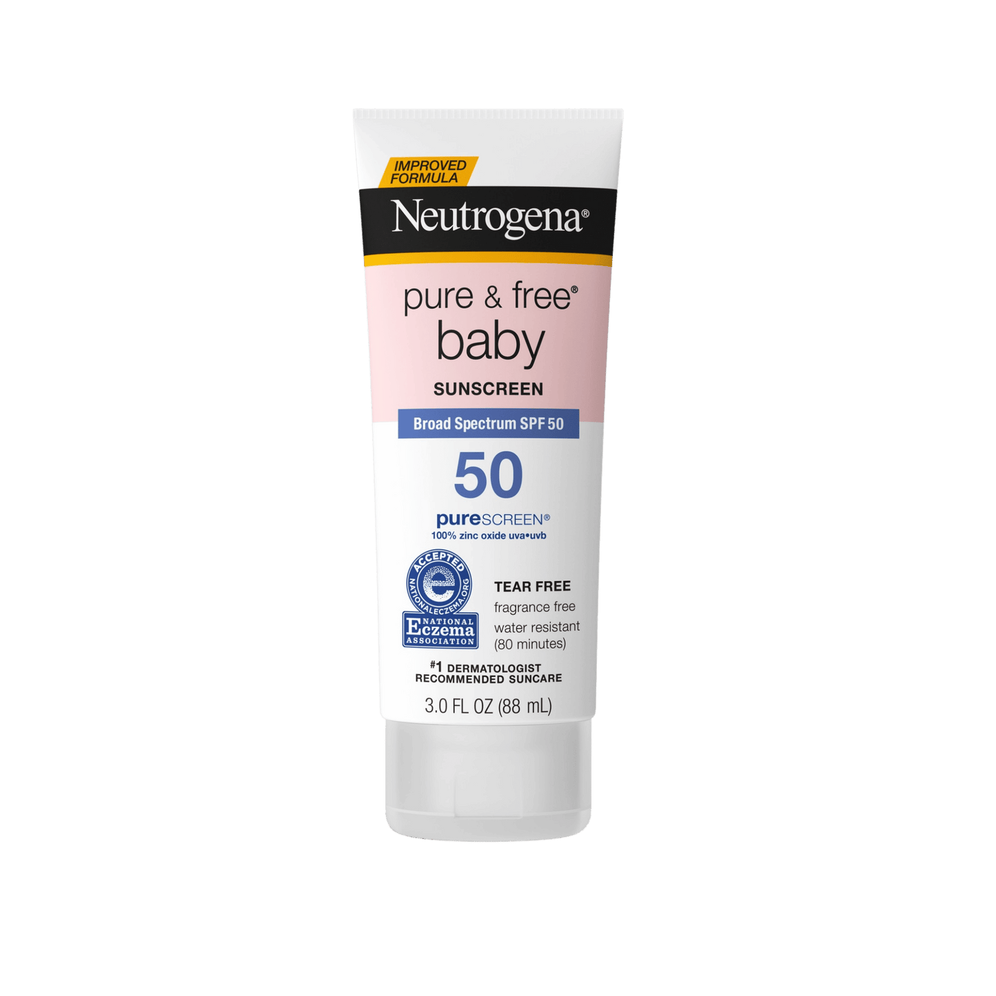 Neutrogena Pure & Free Baby Sunscreen Lotion Broad Spectrum SPF 50 (88ml) – Gentle, fragrance-free sunscreen lotion for babies, providing broad-spectrum UVA/UVB protection for delicate skin – Available at SkinStash.pk