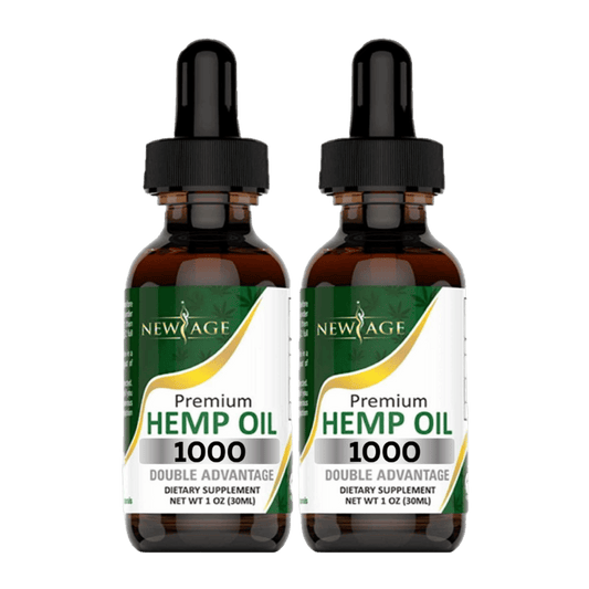 New Age Premium Hemp Oil Drops Pack of 2 (1000 mg)