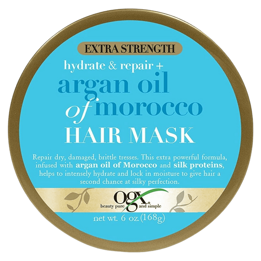 OGX Hydrate & Revive + Argan Oil of Morocco Hair Mask (300ml) – Nourishing hair mask with argan oil to hydrate, strengthen, and restore smooth, healthy-looking hair – Available at Skinstash.pk