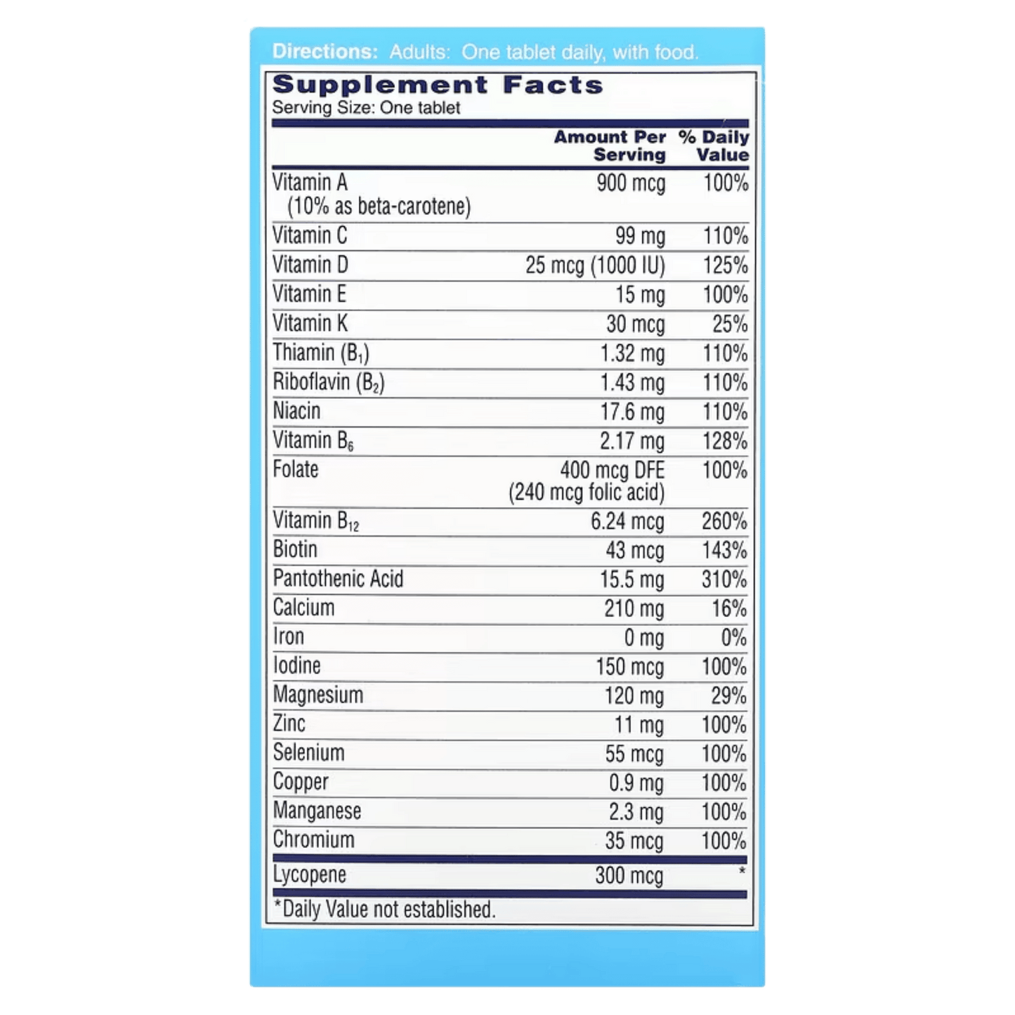 One a Day Men's Health Formula Multivitamin Multimineral Tablets 100 Tabs