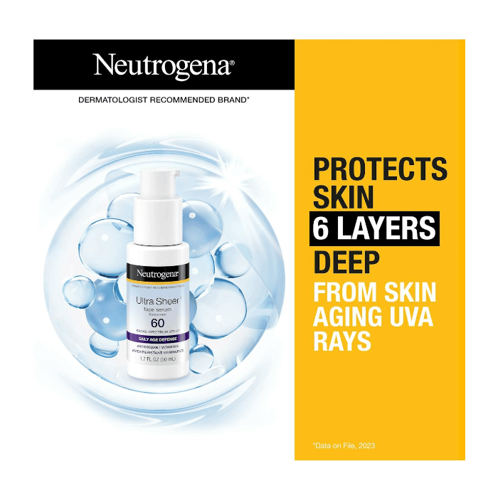 Neutrogena Ultra Sheer Moisturizing Face Serum Sunscreen SPF 60+ (50ml)