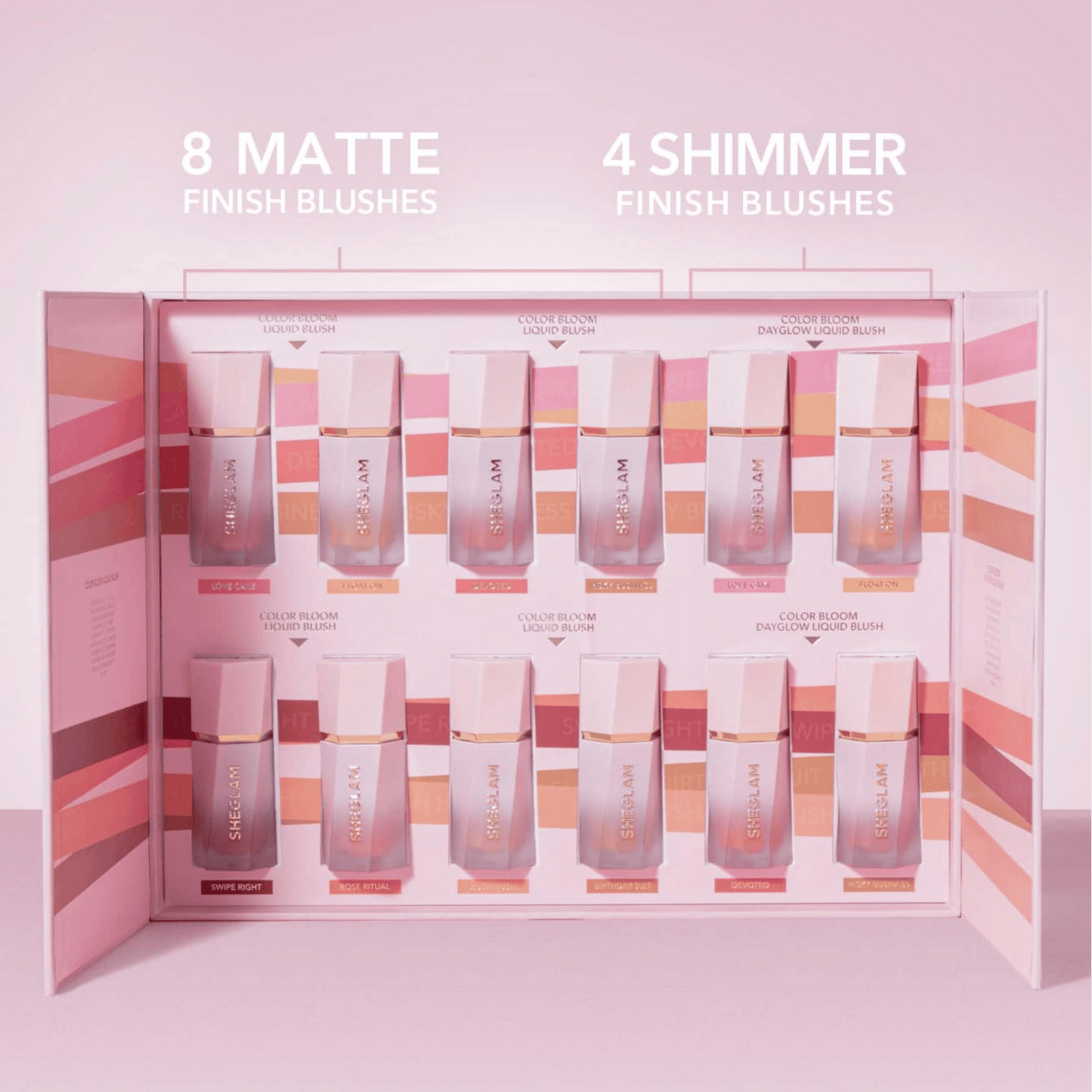 Sheglam Color Bloom Liquid Blush Shimmer & Matte Collection Set (5.2mlx12)