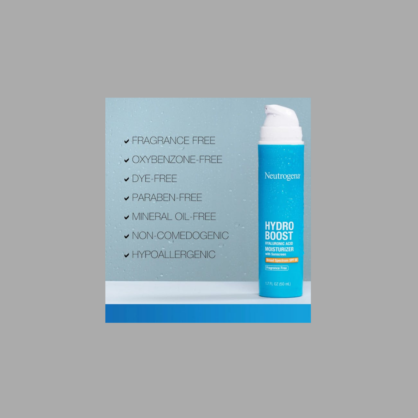 Neutrogena Hydro Boost Hyaluronic Acid Moisturizer With Sunscreen SPF 50 (50ml)