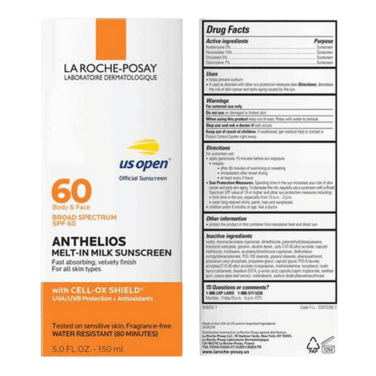 La Roche Posay Anthelios Melt-In Milk Face and Body Sunscreen SPF 60