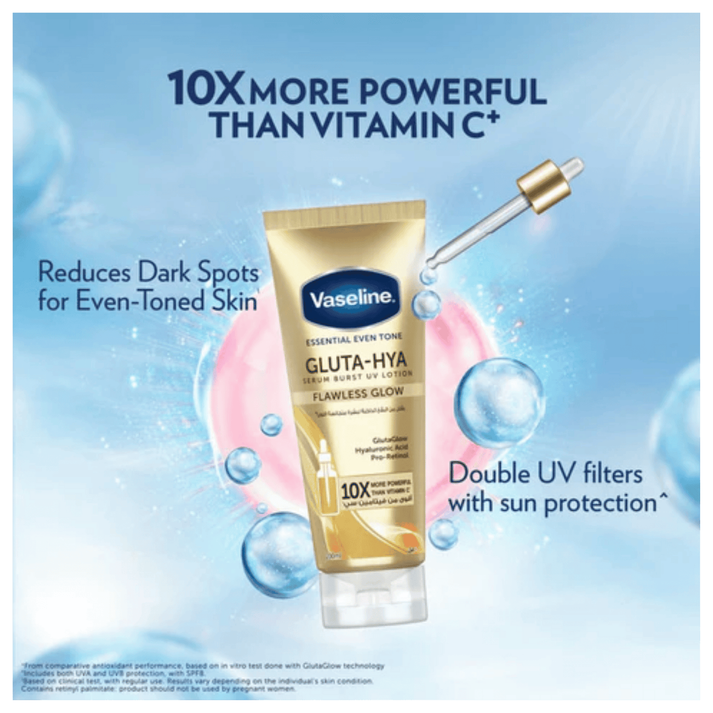 Vaseline Essential Even Tone Flawless Glow Gluta-Hya Serum Burst Lotion