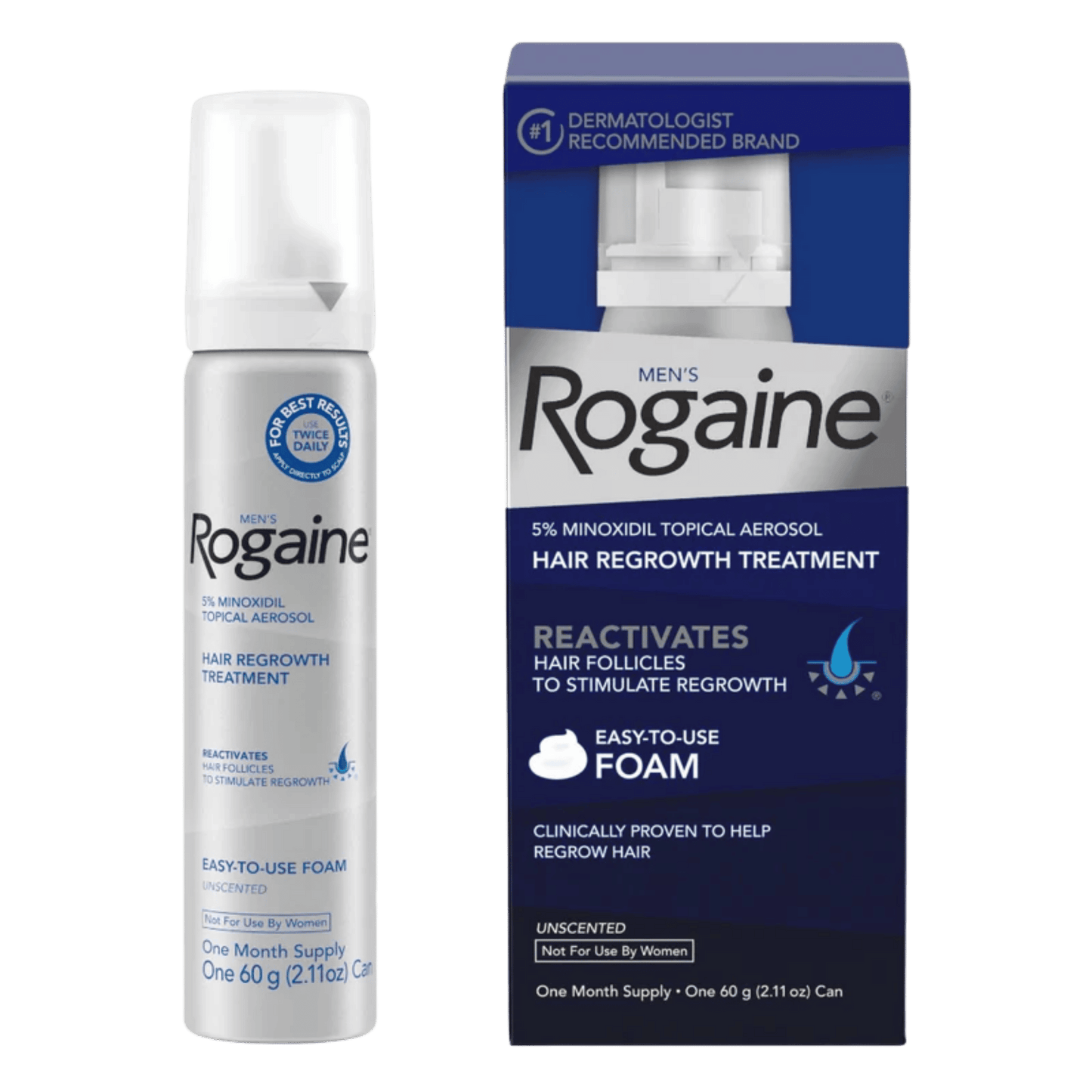 Rogaine Men's 5% Minoxidil Topical Aerosol Hair Regrowth Treatment (60g)