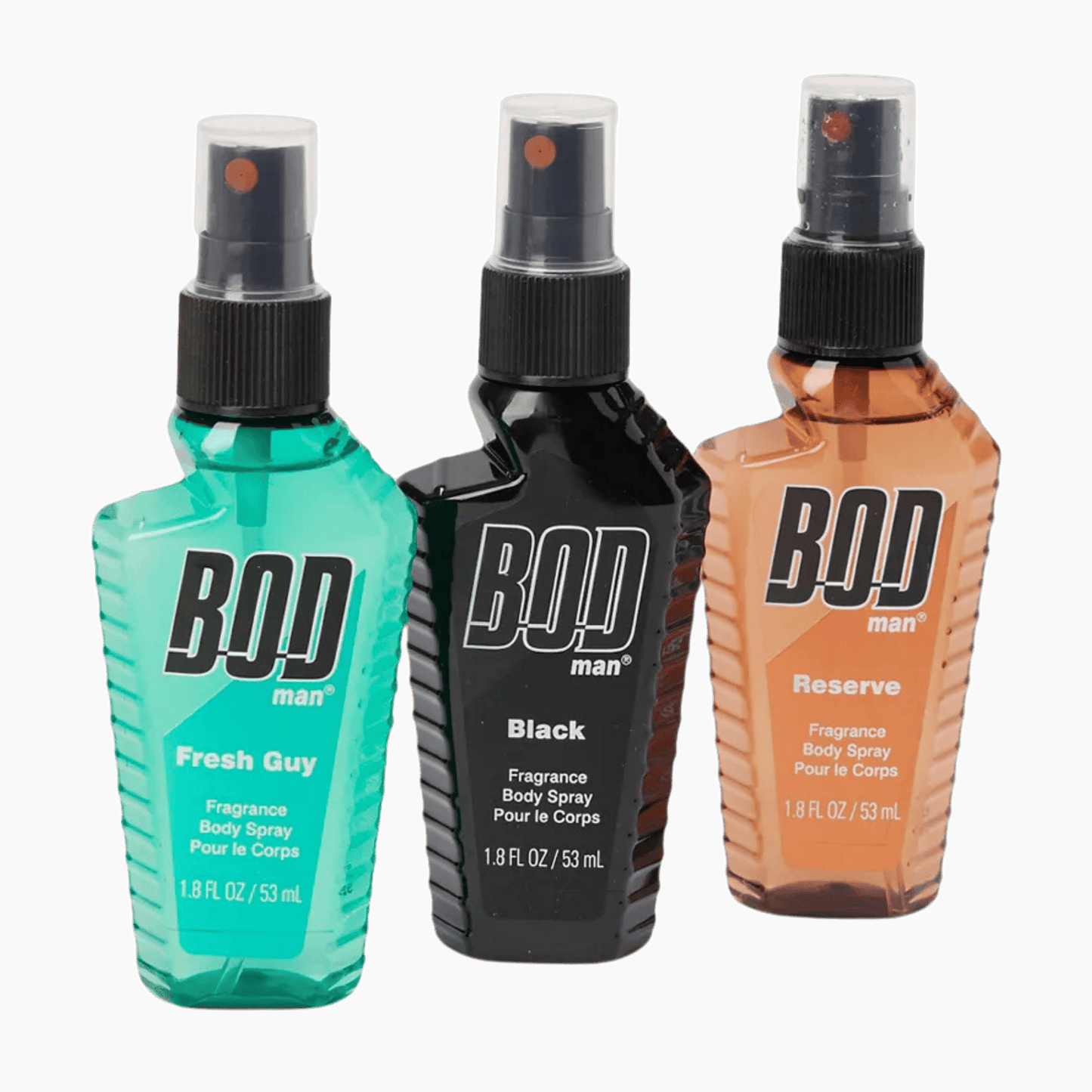 BOD Man 3-Piece Body Spray Gift Set (Black, Fresh Guy, Reserve) (53ml each)