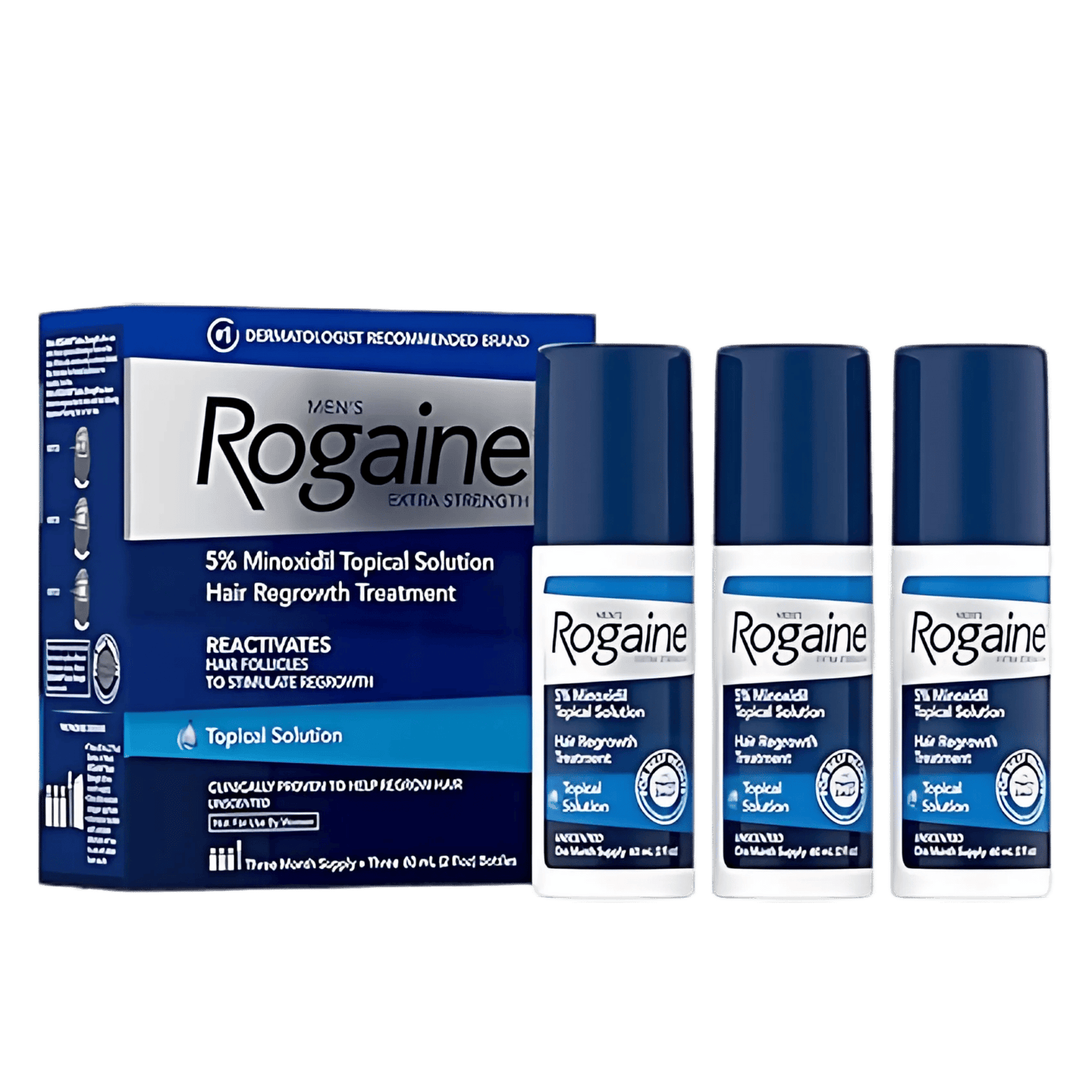 Buy Rogaine Men's Extra Strength 5% Minoxidil Topical Solution Hair Regrowth (3x60ml) In SkinStash From Pakistan!