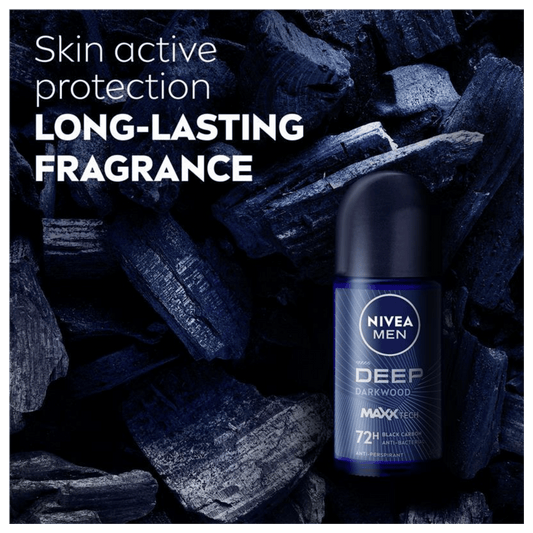 Nivea Men Deep Segar & Kering Roll-on Deodorant 72hr (50ml)