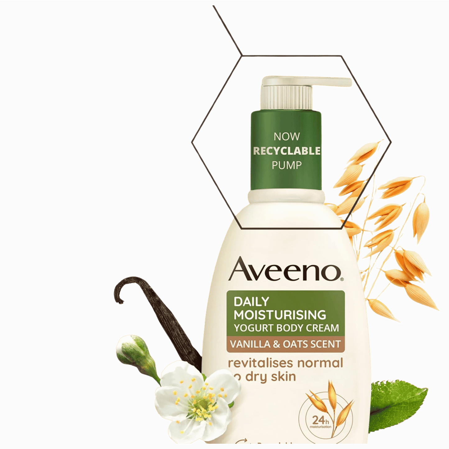 Aveeno Daily Moisturising Yoghurt Body Cream Vanilla & Oat Scent (300ml)