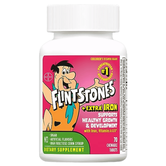 Flintstones multivitamin with extra iron 90ct bottle