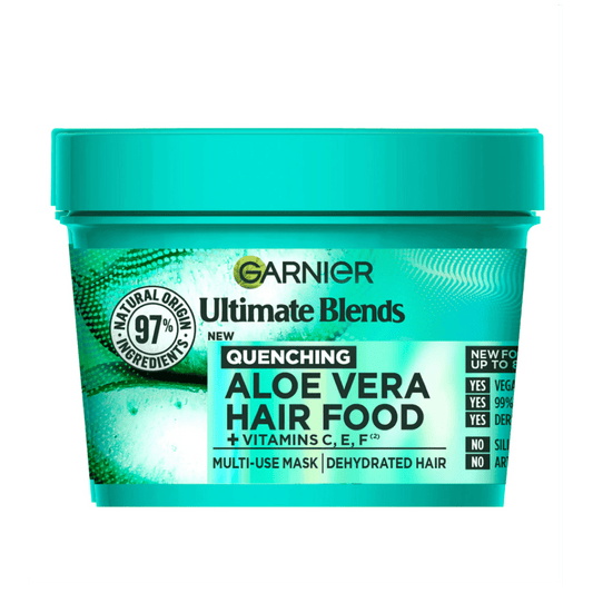 Garnier Ultimate Blends Hair Food Aloevera Mask Treatment (390ml) available at skinstash.pk