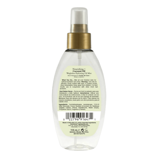 OGX Nourishing + Coconut Oil Weightless Hydrating Oil Hair Mist (118ml)
