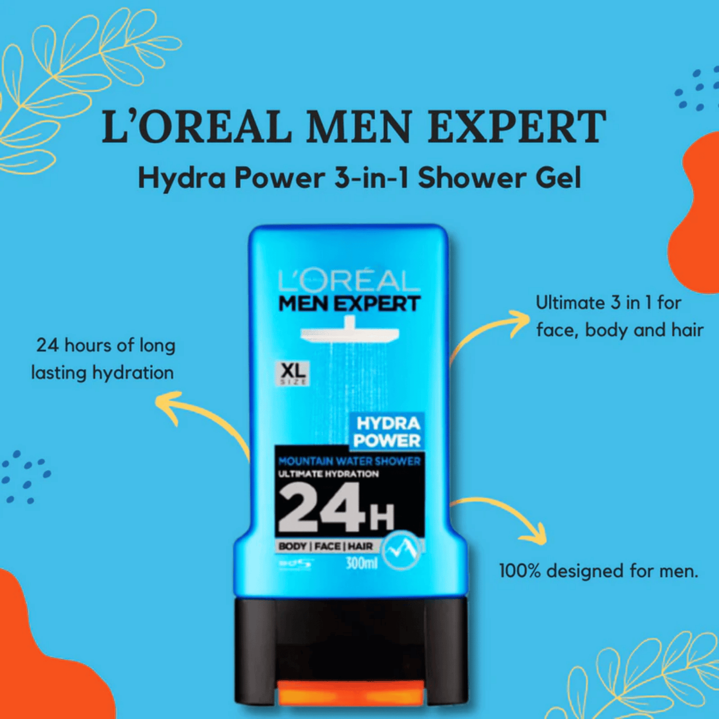 L'Oreal Men Expert Hydra Power Shower Gel (300ml)