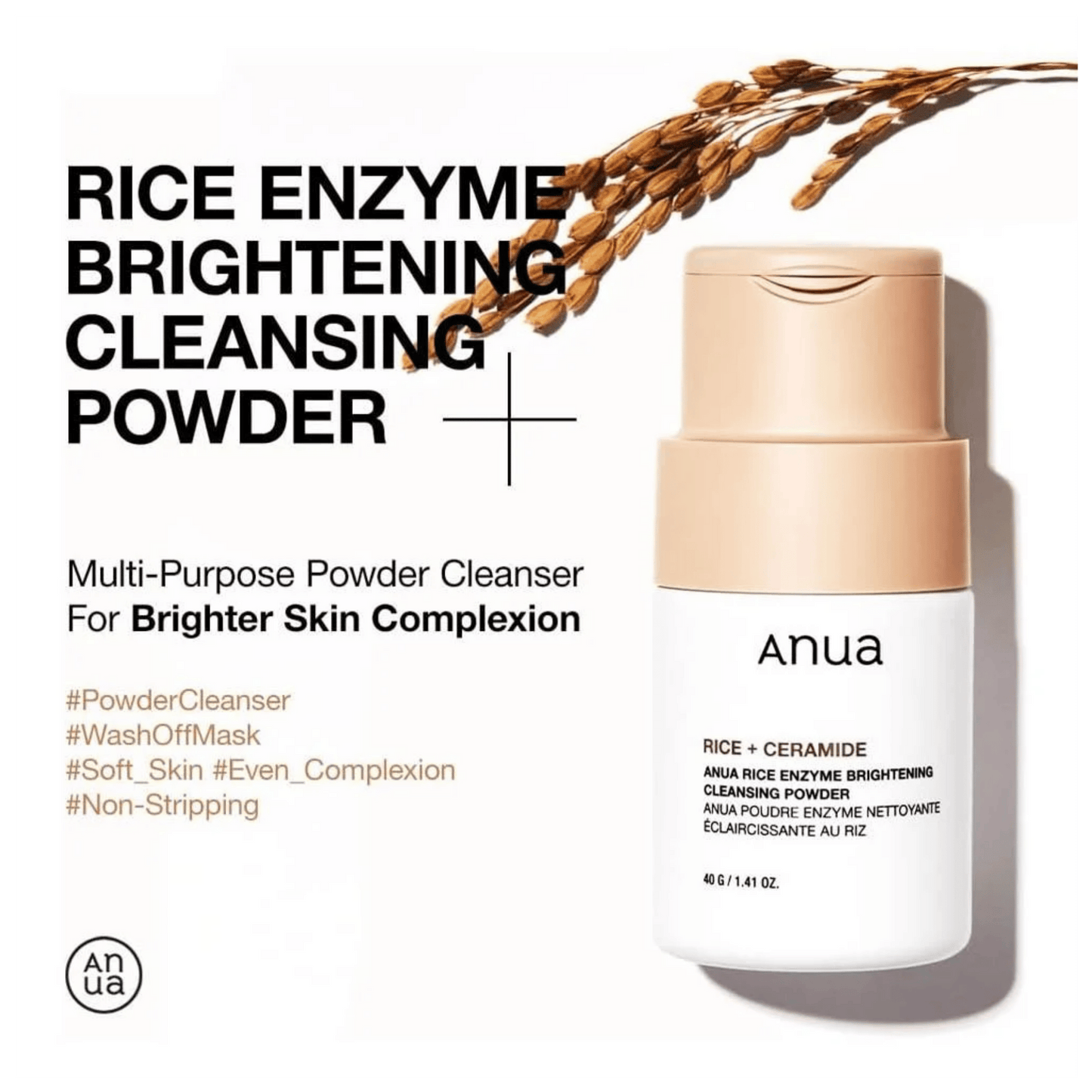 Anua Rice Enzyme Brightening Cleansing Powder (40g)
