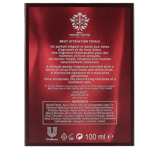Brut Attraction Totale Cologne Eau De Toilette perfume spray (100ml)