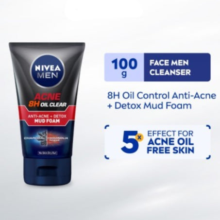 Nivea Men Acne 8H Oil Clear Acne Defense + Purify Scrub (100ml)