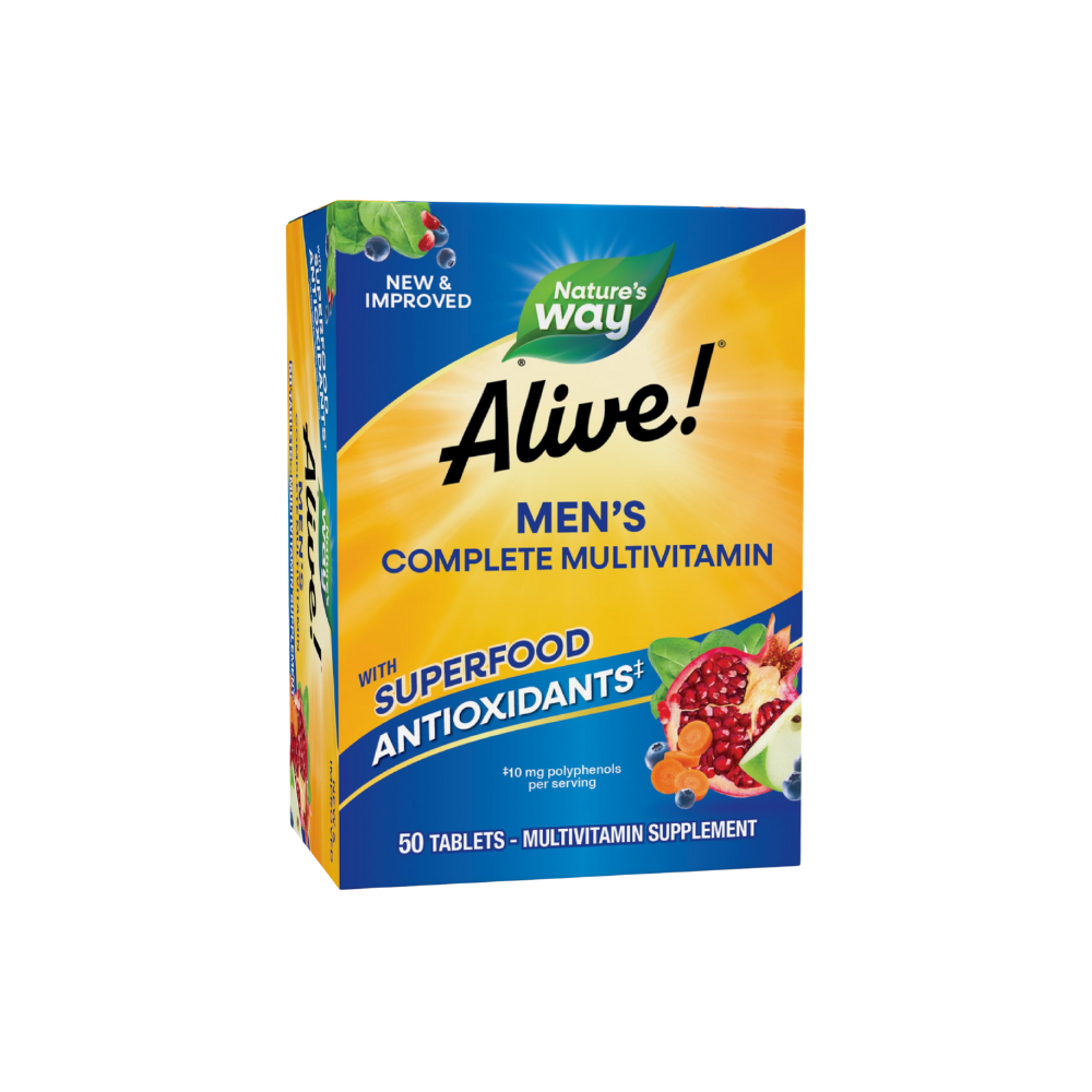 Alive! Men's Multivitamin by Nature's Way – 50 Tablets available at skintash.pk