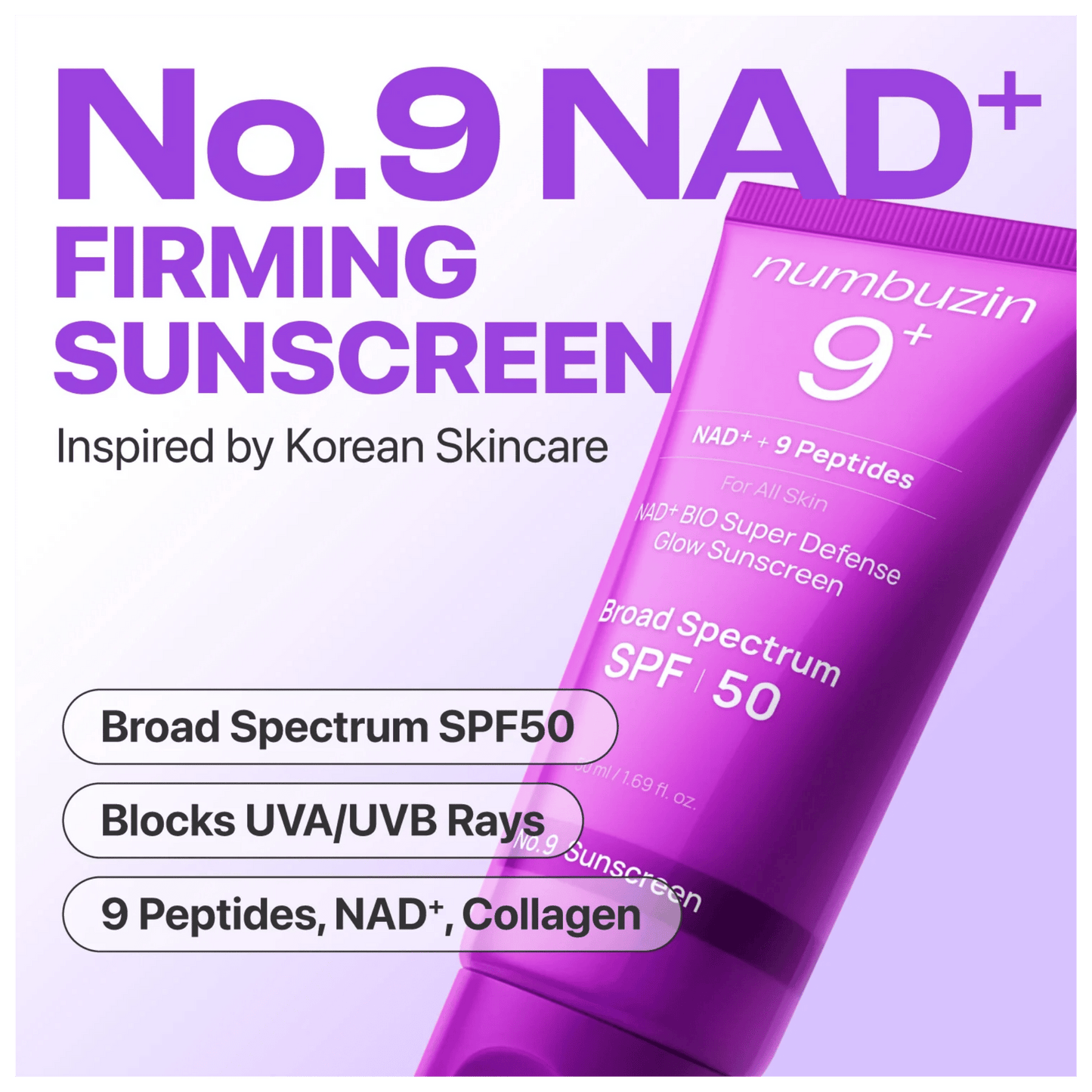 Imported Numbuzin NAD Peptides Dewy Sun Essence Spf50