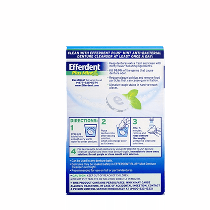 Imported Efferdent Anti-Bacterial Denture & Dental Appliance 
