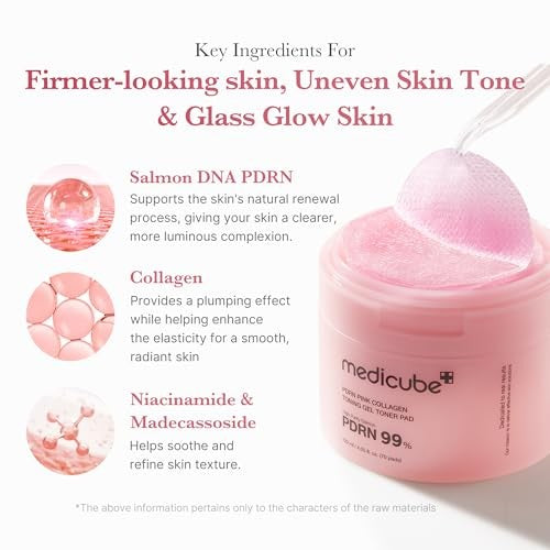 Medicube PDRN Pink Collagen Toning Gel Toner Pad (120ml/70pads)