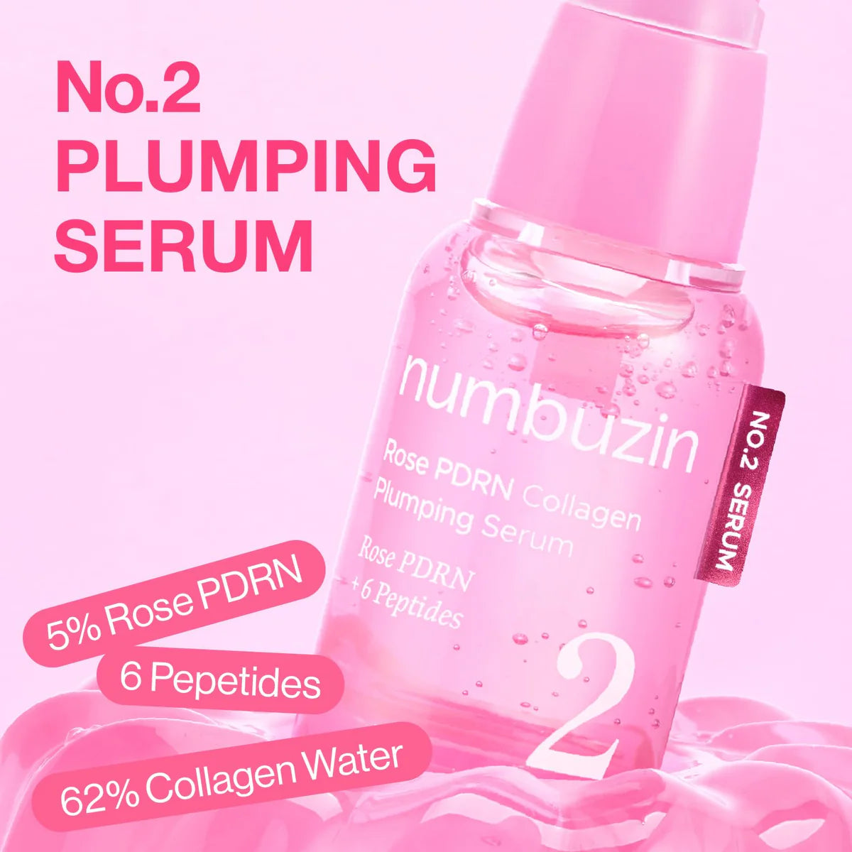 Numbuzin No. 2 Rose PDRN Collagen Plumping Serum (30ml)