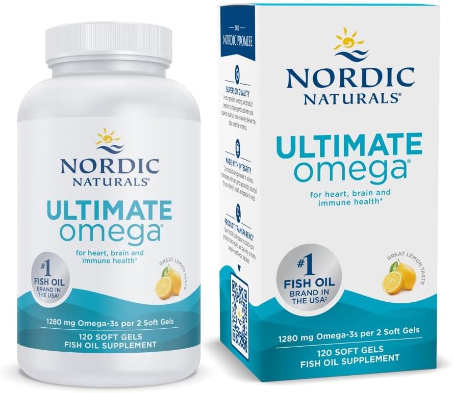Nordic Naturals Ultimate Omega 3 Fish Oil Supplement Softgels - 120ct