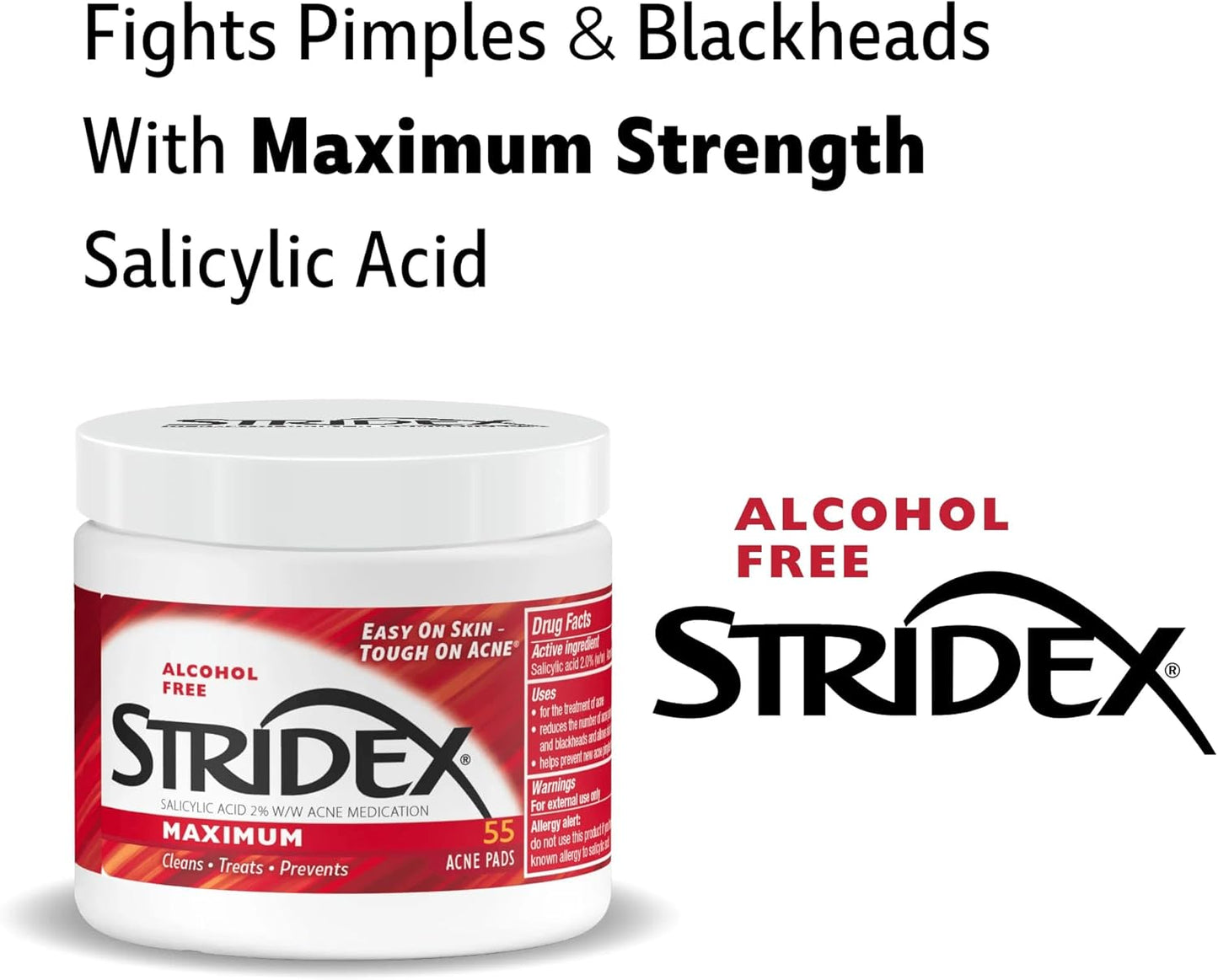 Stridex Medicated Acne Pads Maximum (55 Count)