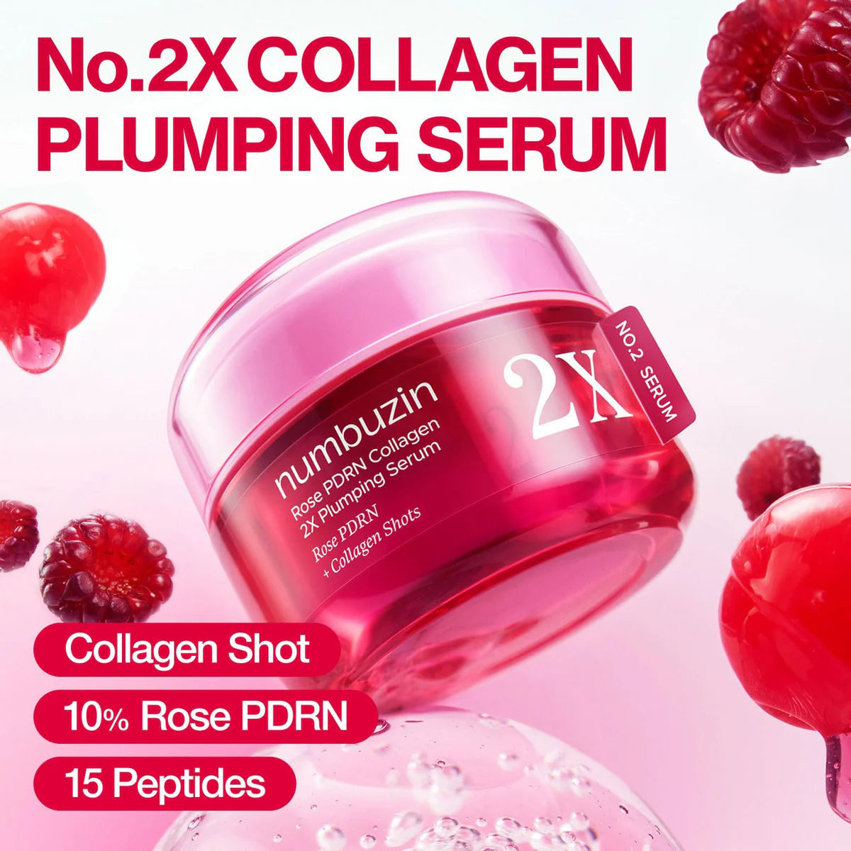 Numbuzin No.2 Rose PDRN Collagen 2X Plumping Serum (30ml)