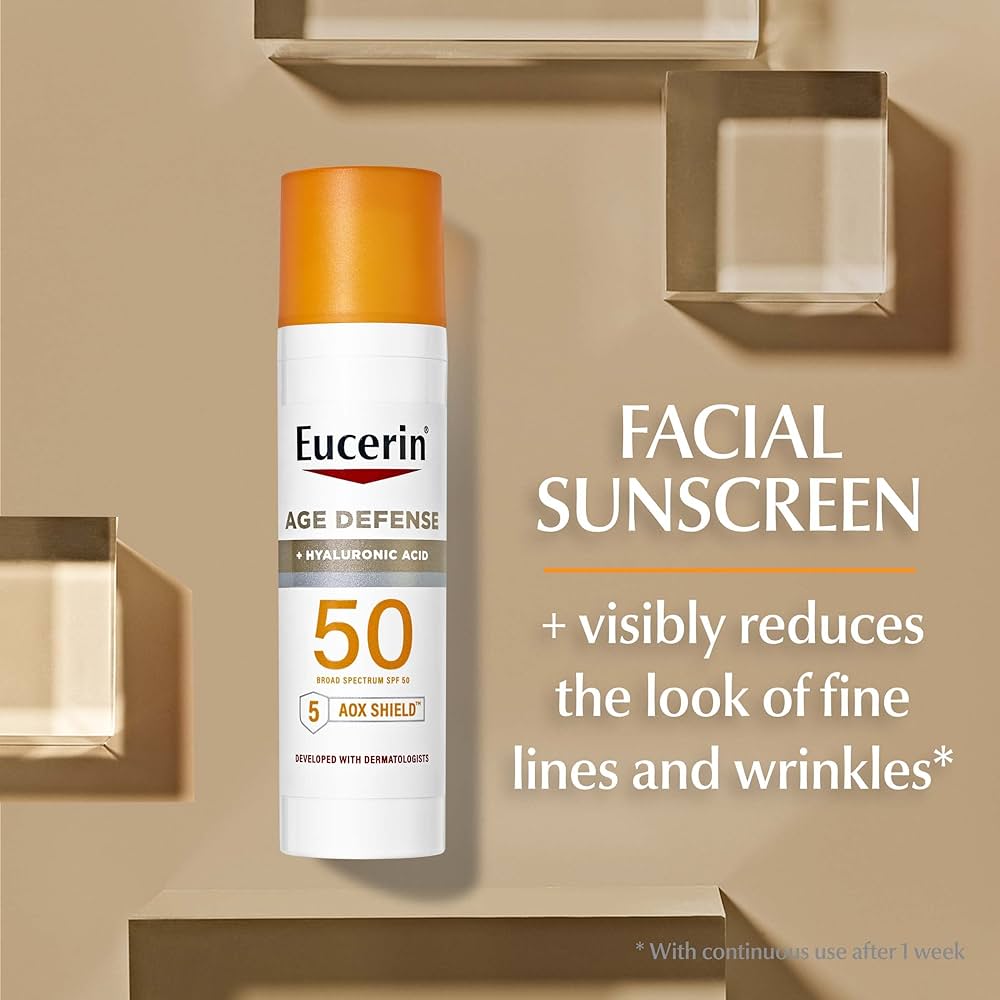 Eucerin Sun Age Defense SPF 50 Face Sunscreen Lotion + Hyaluronic Acid (75ml)