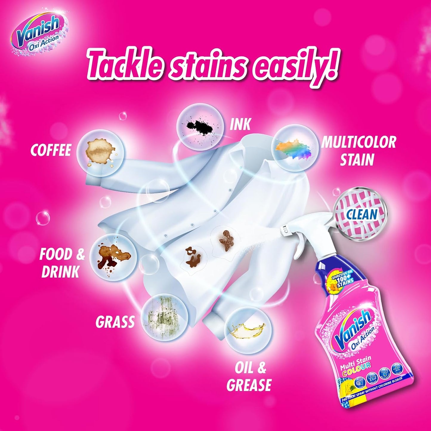 Vanish Oxi Action Stain Remover Pre-wash Spray (500ml)