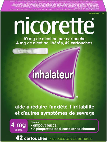 Nicorette Nicotine Inhaler Refills 4mg (42Cartridges)