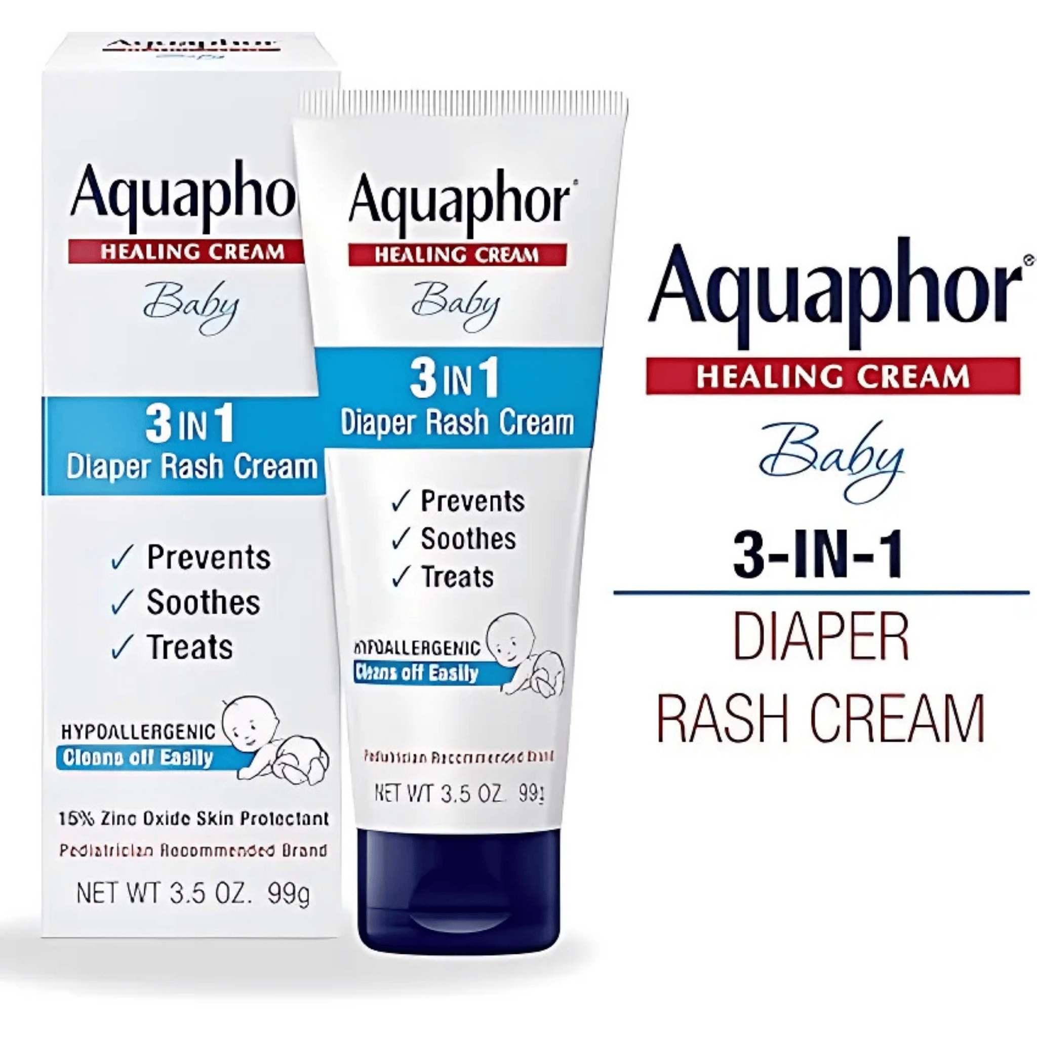 Aquaphor Healing Baby 3 in 1 Diaper Rash Cream (99g) – SkinStash