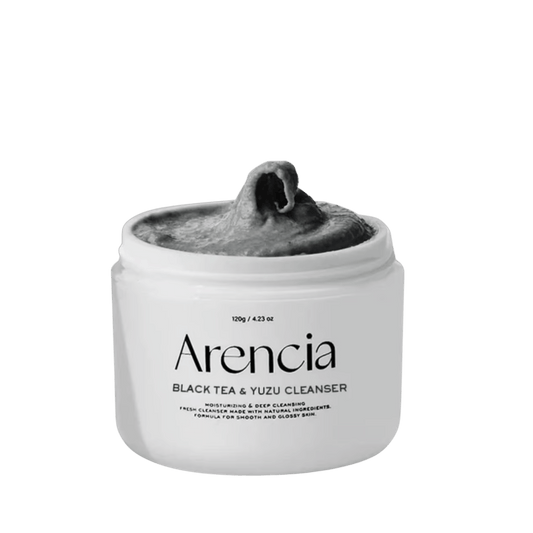 Arencia Black Tea & Yuzu Rice Mochi Cleanser 120g – Gentle foaming cleanser with antioxidants for refreshed, radiant skin