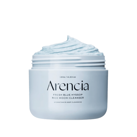 Arencia Fresh Blue Hyssop Rice Mochi Cleanser 120g – Soothing facial cleanser with rice and blue hyssop for clear, refreshed skin