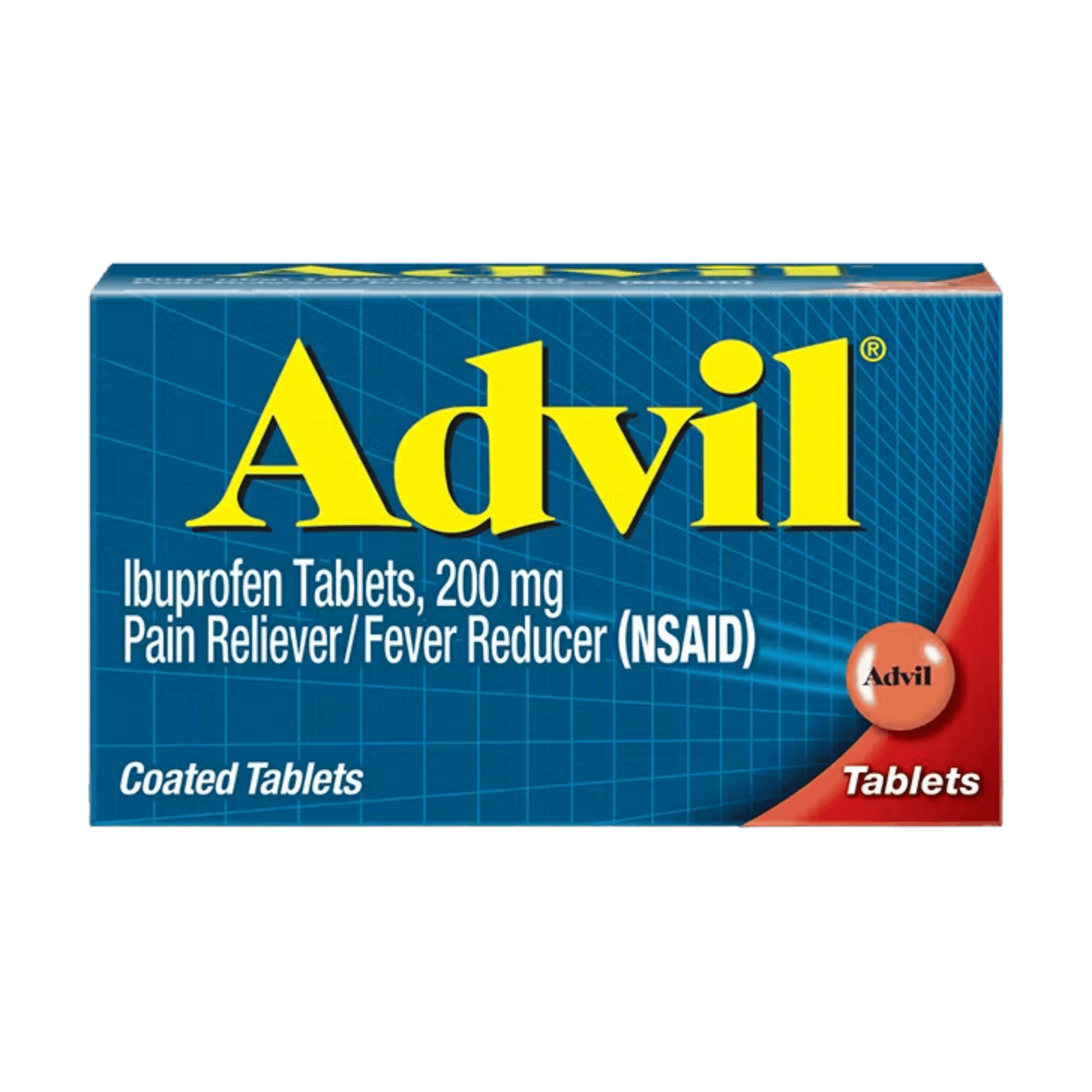 Advil 200 mg Ibuprofen Pain Reliever, Fever Reducer, 200 Tablets - For Headaches and Body Pain