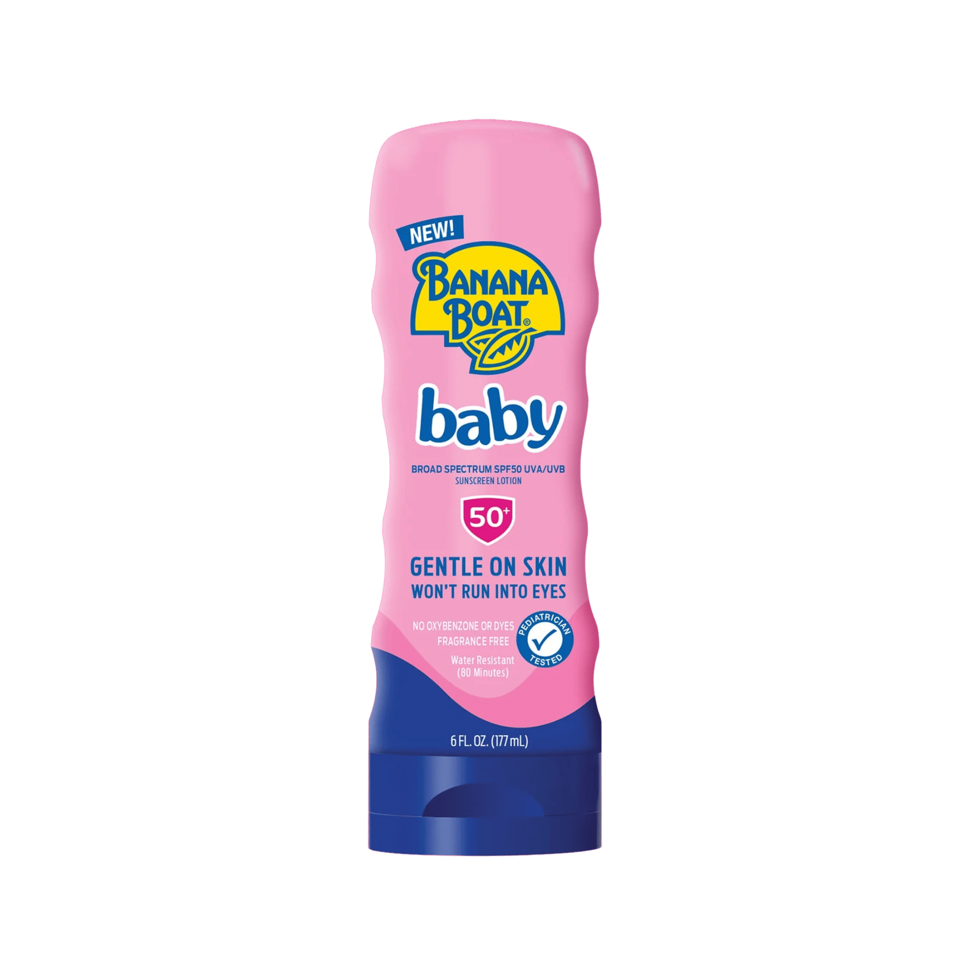 Banana Boat Baby Lotion SPF 50+ (177ml) – Gentle sunscreen lotion specially formulated for babies’ delicate skin, offering broad-spectrum UVA/UVB protection with a tear-free, hypoallergenic formula – Available at Skinstash.pk